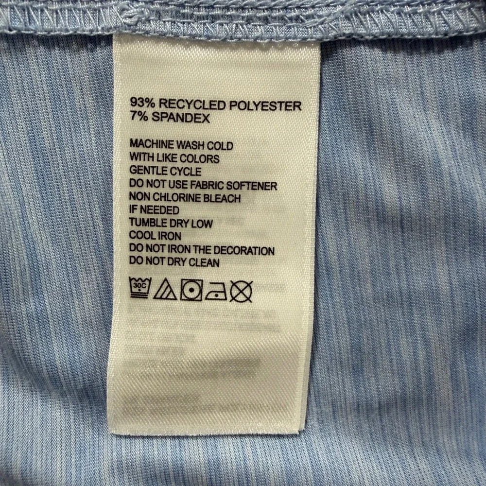 Tommy Bahama IslandZone Blue Heather Polo V-Neck Performance Golf Athleisure Top